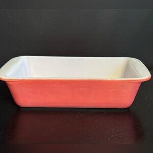 Vintage Pyrex Bread Loaf Pan 212 Classic Flamingo Pink Rectangle Retro 1950s